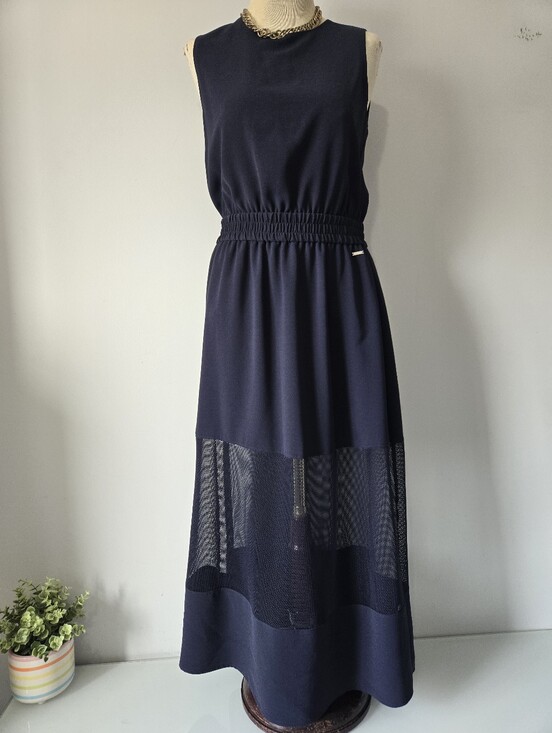 Armani Exchange Dresses & Skirts - Armani Exchange Navy Sleeveless Maxi Dress with Sheer Mesh Panel. Size 4